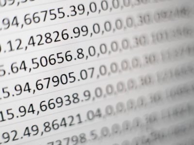 White paper with numbers