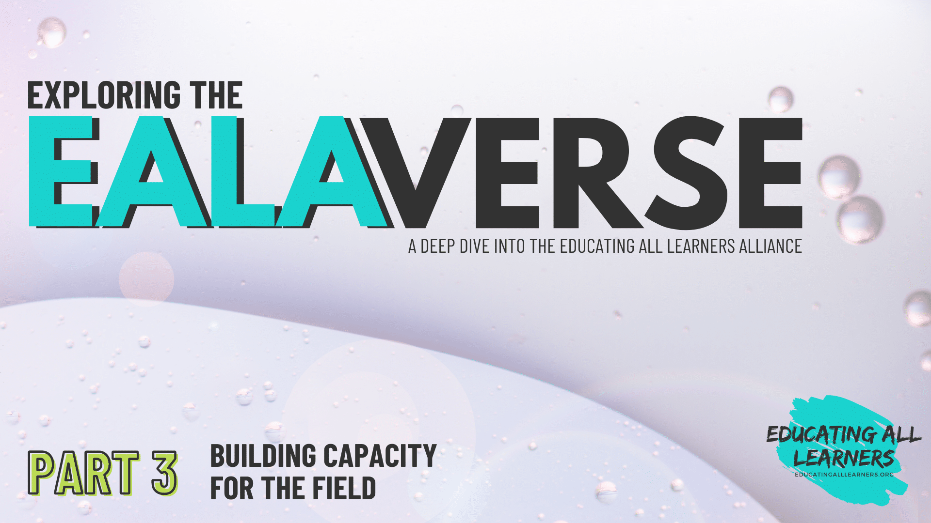 Exploring the EALAverse: A Deep Dive into the Educating All Learners Alliance, Part 3, Building capacity for the field