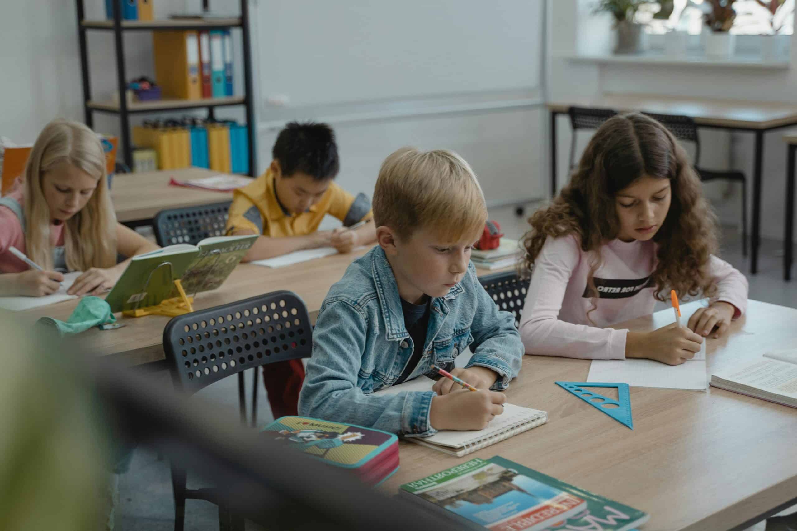 Students working at their desks