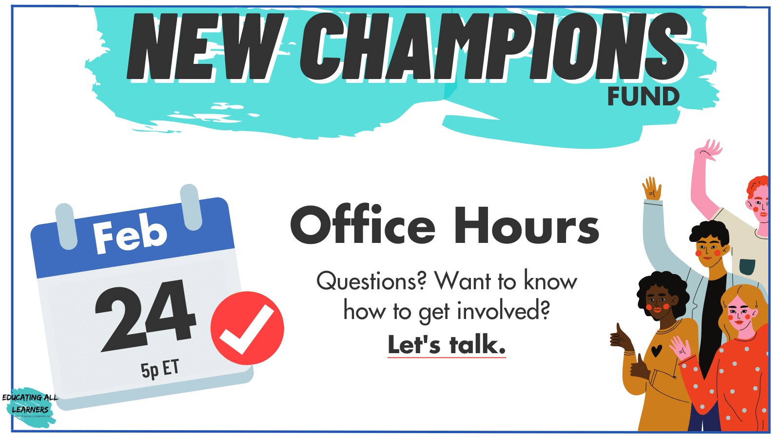 Office Hours. Questions? Want to know how to get involved? Let's talk.